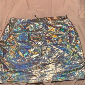 Holographic high waisted skirt